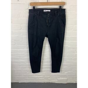 Zara Women's Skinny Leg Denim Jeans Mid-Rise Stretch Regular Fit Black Size 30